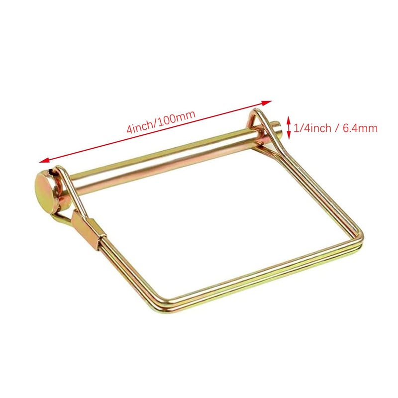 Truleego 10 Pack 1/4x4 Inch Trailer Coupler Pin Heavy Duty Wire Lock Pin PTO Shaft Locking Hitch Pin Safety Towing Hitch Pin Trailer Accessories for Farm Trailers Wagons Lawn Garden (Gold) - Image 2